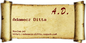 Adamecz Ditta névjegykártya